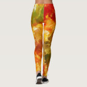 Leggings Marbre rouge, orange, or, jaune (Dos)