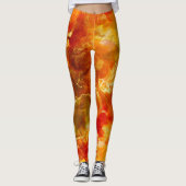 Leggings Marbre rouge, orange, or, jaune (Devant)