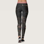 Leggings Marbre tendance de luxe rose rose noir Ajouter un (Dos)