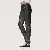 Leggings Marbre tendance de luxe rose rose noir Ajouter un (Gauche)