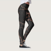 Leggings Marbre tendance de luxe rose rose noir Ajouter un (Droite)