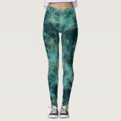 Leggings Marbre turquoise Abstrait (Devant)