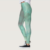 Leggings Marbre turquoise Abstrait (Gauche)