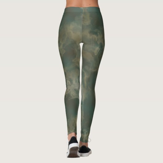 Leggings Marbre turquoise et vert (Dos)