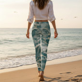 Leggings Marbre Vagues Océaniques