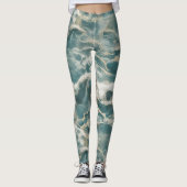 Leggings Marbre Vagues Océaniques (Devant)