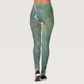 Leggings Marbre vert de Malachite Texture détaillée (Dos)