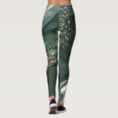 Leggings Marbre vert émeraude et or, Arrière - plan marbré (Dos)