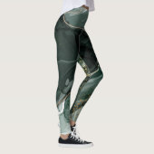 Leggings Marbre vert émeraude et or, Arrière - plan marbré (Droite)