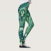 Leggings Marbre Vert Émeraude Fluide (Droite)