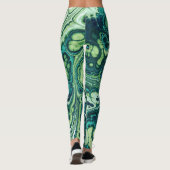 Leggings Marbre Vert Émeraude Fluide (Dos)