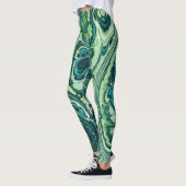 Leggings Marbre Vert Émeraude Fluide (Gauche)