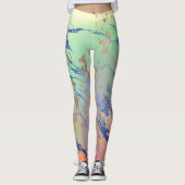 Leggings Marbre vif | Aquarelle couleur gras pastel (Devant)