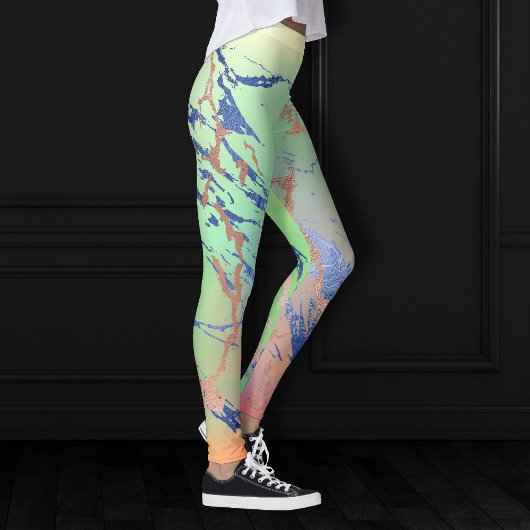 Leggings Marbre vif | Aquarelle couleur gras pastel