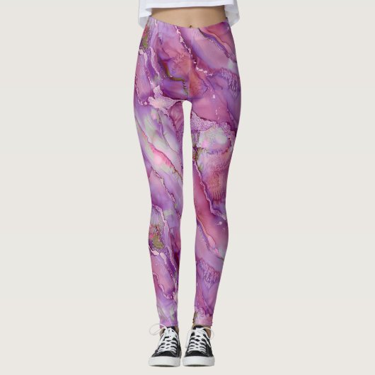 Leggings Marbre violet Dreamy (Devant)