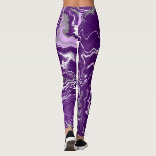 Leggings Marbre violet Fluid Art Marbre (Dos)