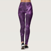 Leggings Marbre violet foncé : texture luxueuse. (Dos)
