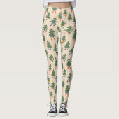 Leggings Marche Whimsical Motif des arbres de Noël (Devant)