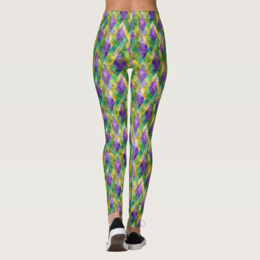Leggings Mardi Gras Arlequin en verre tendu Imprimer (Dos)