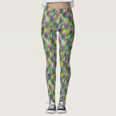 Leggings Mardi Gras Arlequin en verre tendu Imprimer (Devant)