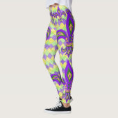 Leggings Mardi Gras Arlequin Motif et Fleur de Lis (Gauche)