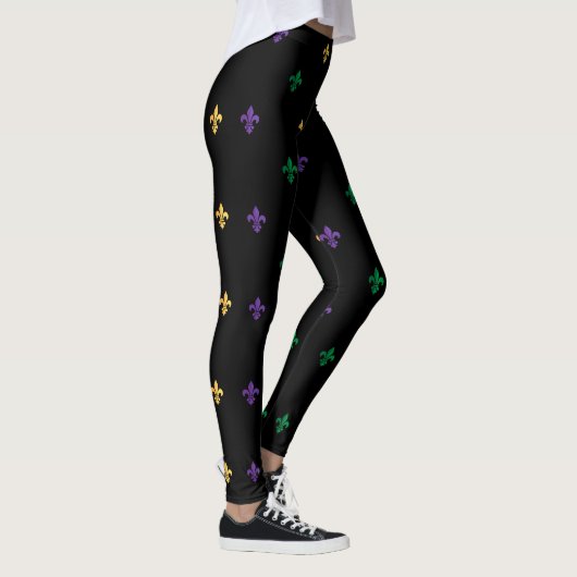 Leggings Mardi Gras Carnaval Fleur de Lis Diamond Arlequin (Droite)