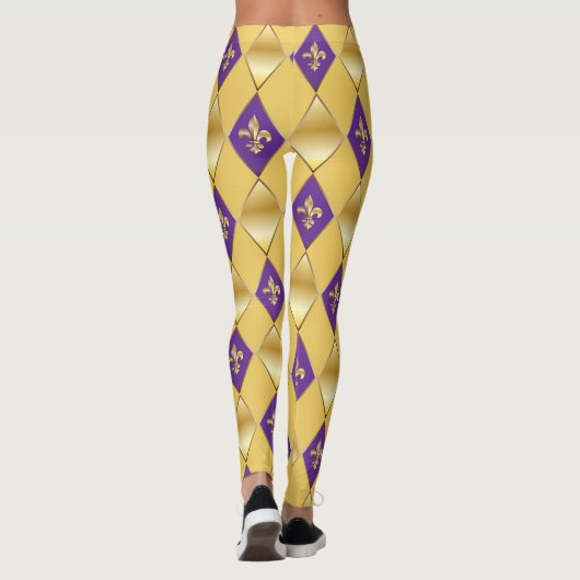 Leggings Mardi Gras Carnaval Fleur de Lis Diamond Arlequin (Dos)