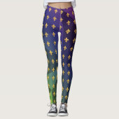 Leggings Mardi Gras Carnaval Fleur de Lis Diamond Arlequin (Devant)