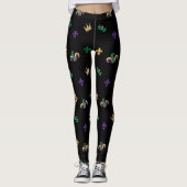 Leggings Mardi Gras Carnaval Fleur de Lis Diamond Arlequin (Devant)