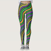 Leggings Mardi Gras Carnaval violet or et vert (Devant)