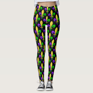 Leggings Mardi gras Carnival Fleur De Lis