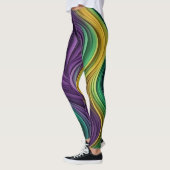 Leggings Mardi Gras coloré à motif vague (Gauche)