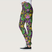 Leggings Mardi Gras Couleurs Damask Dragon, Papillon, Serpe (Gauche)