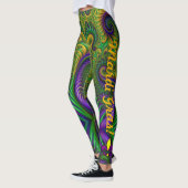 Leggings Mardi Gras Femmes Légendes Pantalons vert pourpre (Gauche)