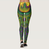 Leggings Mardi Gras Femmes Légendes Pantalons vert pourpre (Dos)