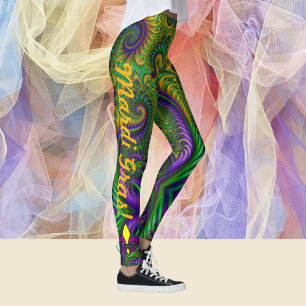 Leggings Mardi Gras Femmes Légendes Pantalons vert pourpre