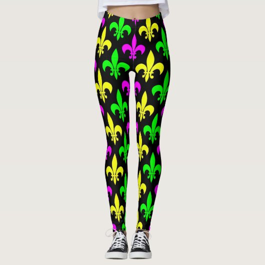 Leggings Mardi Gras Fleur De Lis (Devant)