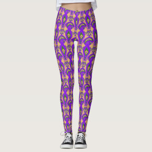 Leggings Mardi Gras Fleur de Lis