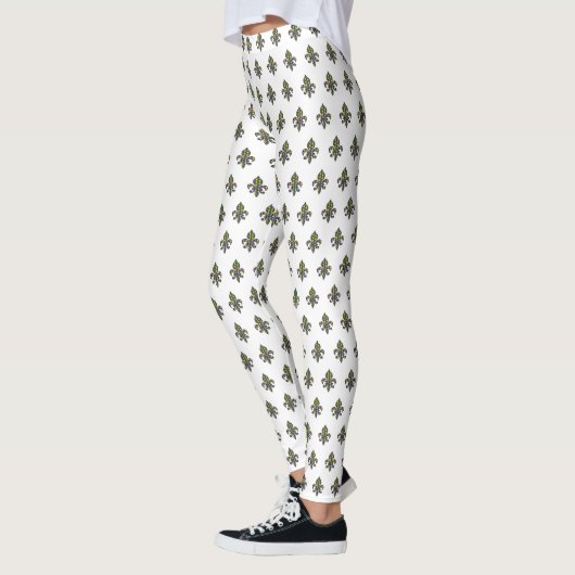 Leggings Mardi Gras Fleur-de-lis Motif (Gauche)