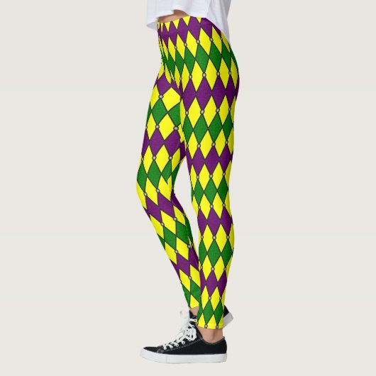 Leggings Mardi Gras Harlequin Motif Diamant (Gauche)