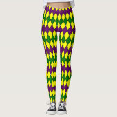 Leggings Mardi Gras Harlequin Motif Diamant (Devant)