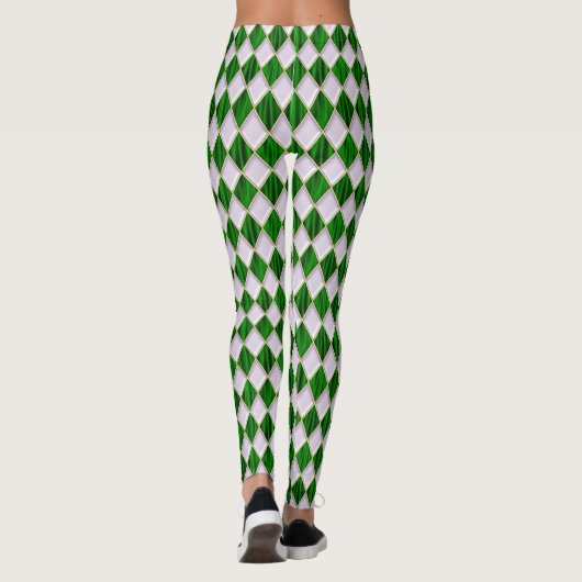 Leggings Mardi Gras Leggings, Diamond Harlequin Jester (Dos)