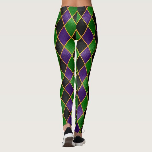 Leggings Mardi Gras Leggings, Mardi Gras Jacquard Jester (Dos)