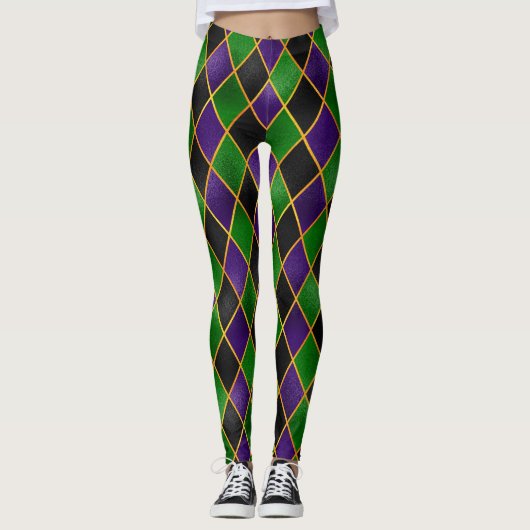 Leggings Mardi Gras Leggings, Mardi Gras Jacquard Jester (Devant)