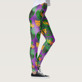 Leggings Mardi Gras Leggings, Mardi Gras Masques & Feuilles (Droite)