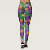 Leggings Mardi Gras Leggings, Mardi Gras Masques & Feuilles (Dos)