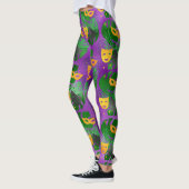 Leggings Mardi Gras Leggings, Mardi Gras Masques & Feuilles (Gauche)