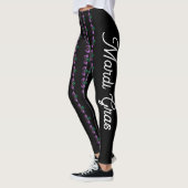 Leggings Mardi Gras Masque Parkings Violet Vert Texte perso (Gauche)