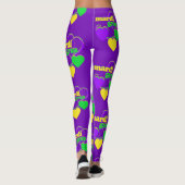 Leggings Mardi Gras New Orleans Purple Green Jaune mignonne (Dos)