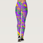 Leggings Mardi Gras New Orleans Purple Vert Jaune Texte (Dos)